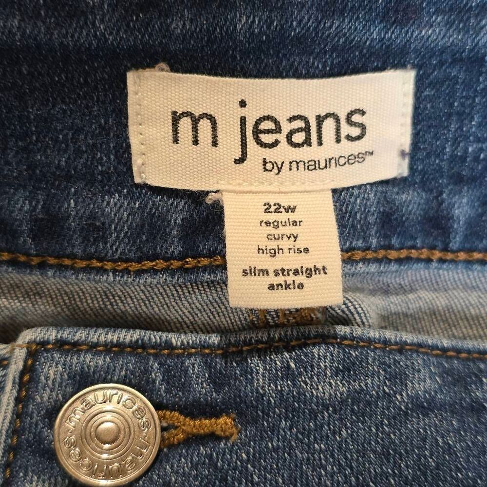 M Jeans by Maurices 22W Curvy High Rise Slim Straight Ankle - Picture 5 of 10